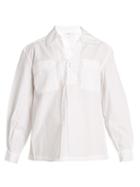 Matchesfashion.com Frame - Lace Up Cotton Shirt - Womens - White