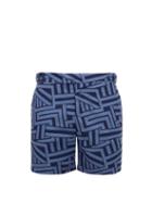 Matchesfashion.com Frescobol Carioca - Geometric Print Swim Shorts - Mens - Navy Multi