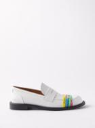 Jw Anderson - Elastic-band Leather Loafers - Mens - White