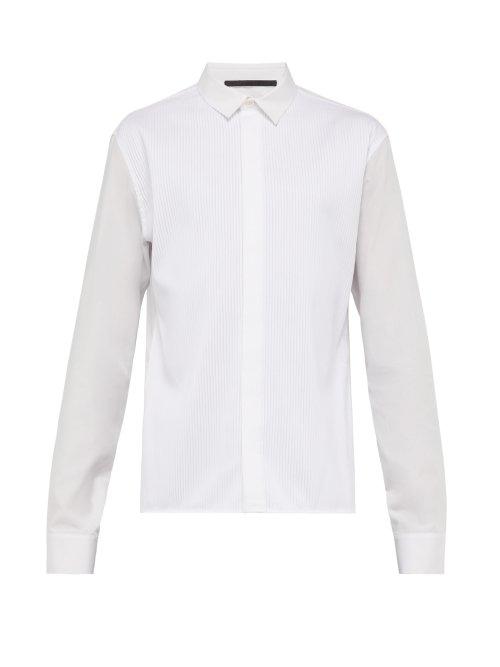 Matchesfashion.com Haider Ackermann - Pintuck Pleated Cotton Poplin Shirt - Mens - White