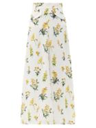 Matchesfashion.com Goat - Lake Floral-print Poplin Maxi Skirt - Womens - White Multi