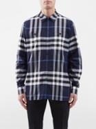 Burberry - Exploded-check Cotton-twill Shirt - Mens - Navy Check