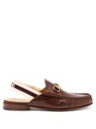 Matchesfashion.com Gucci - Roos Horsebit Slingback Strap Leather Loafers - Mens - Brown