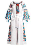 Vita Kin Mexico Embroidered Linen Midi Dress