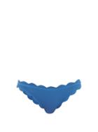 Matchesfashion.com Marysia - Antibes Scallop-edged Bikini Briefs - Womens - Blue