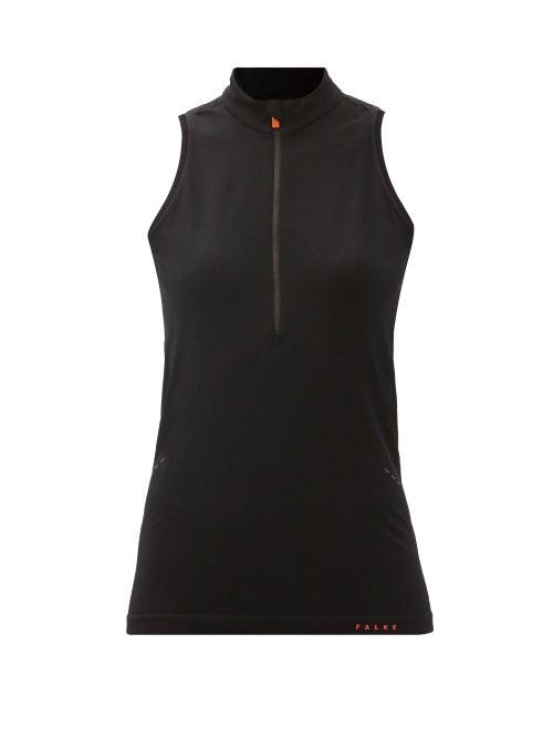 Matchesfashion.com Falke - Enjoy Zip-up Cutout Top - Womens - Black