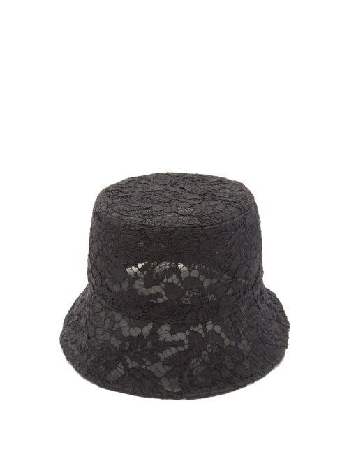 Matchesfashion.com Valentino Garavani - Floral-lace Bucket Hat - Womens - Black