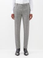 Alexander Mcqueen - Houndstooth Twill Suit Trousers - Mens - White Black