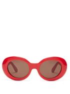 Matchesfashion.com Acne Studios - Mustang Oval Acetate Sunglasses - Womens - Red Black