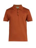 Matchesfashion.com Lanvin - Logo Embroidered Cotton Piqu Polo Shirt - Mens - Brown