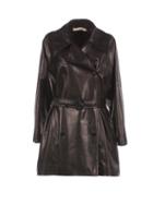 Matchesfashion.com Marni - Double-breasted Leather Coat - Womens - Black