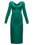 Matchesfashion.com Dolce & Gabbana - Brooch Embellished Dress - Womens - Green