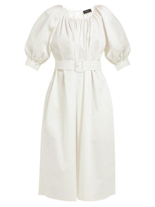 Matchesfashion.com Joseph - Shan Cotton Blend Tunic Dress - Womens - White