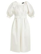 Matchesfashion.com Joseph - Shan Cotton Blend Tunic Dress - Womens - White
