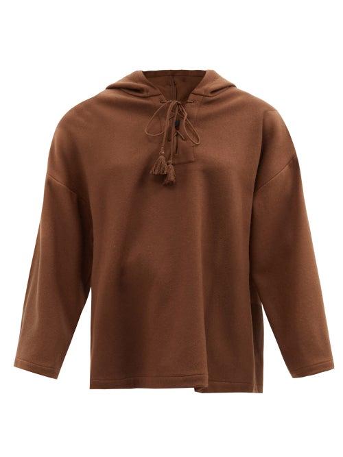 Nili Lotan - Samara Brushed Wool-blend Hooded Poncho - Womens - Brown