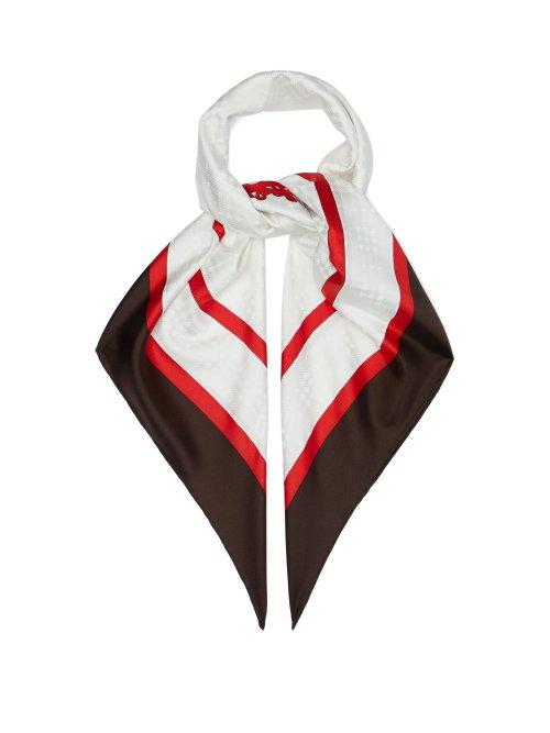 Matchesfashion.com Burberry - Society Silk Scarf - Mens - White Multi