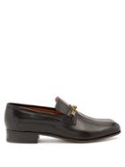 Matchesfashion.com Gucci - Contrast Panel Embellished Leather Penny Loafers - Mens - Black Multi