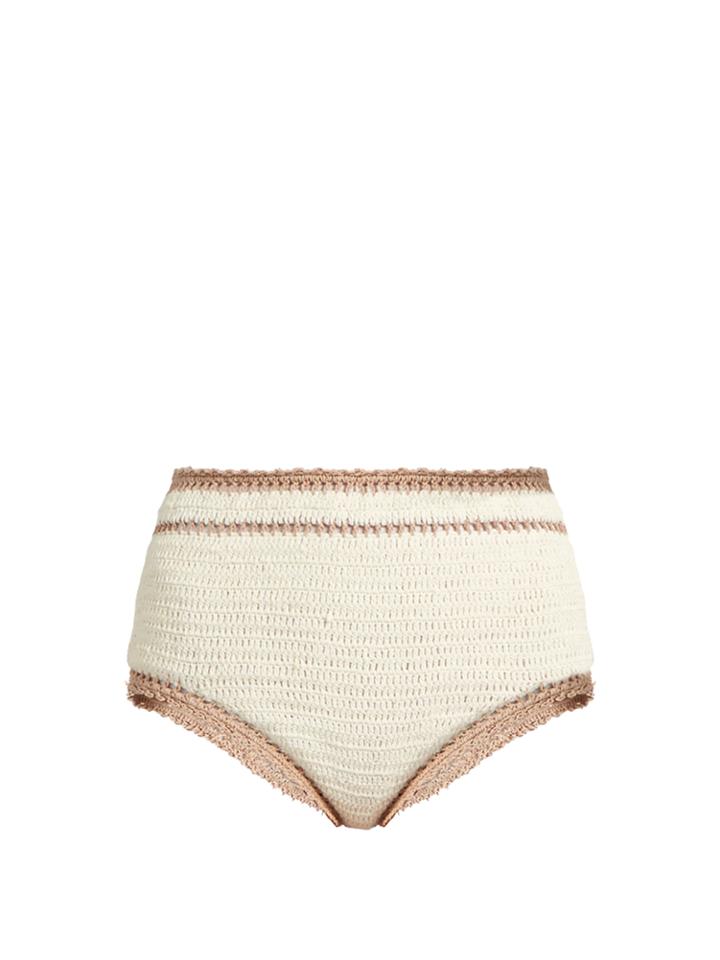 She Made Me Sana High-rise Crochet Bikini Briefs