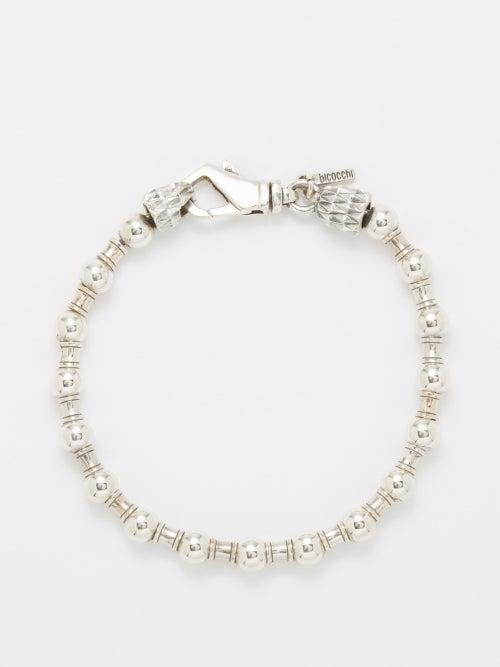 Emanuele Bicocchi - Beaded Sterling Silver Bracelet - Mens - Silver