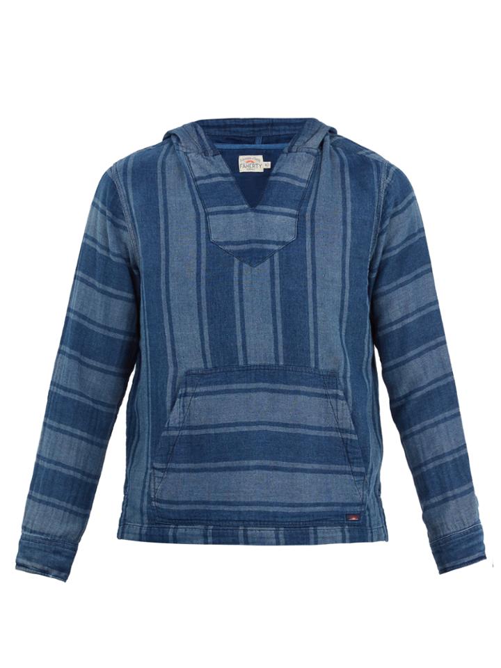 Faherty Baja Striped Cotton Poncho