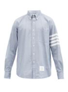 Matchesfashion.com Thom Browne - Four-bar Cotton-chambray Shirt - Mens - Light Blue