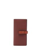 Matchesfashion.com Loewe - Vertical Large Grained Leather Wallet - Womens - Burgundy Multi