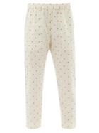 Matchesfashion.com Loup Charmant - Dot-embroidered Cotton Trousers - Womens - White