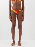Louisa Ballou - Floral-print Recycled-fibre Bikini Briefs - Womens - Orange Print
