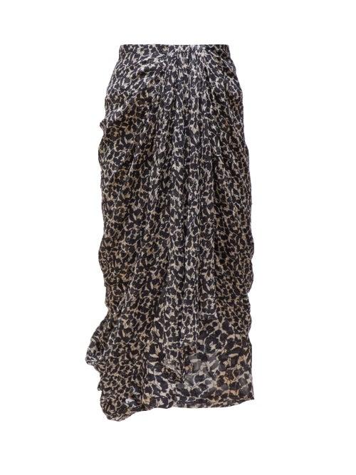 Matchesfashion.com Isabel Marant - Candice Floral Print Silk Midi Skirt - Womens - Black Print
