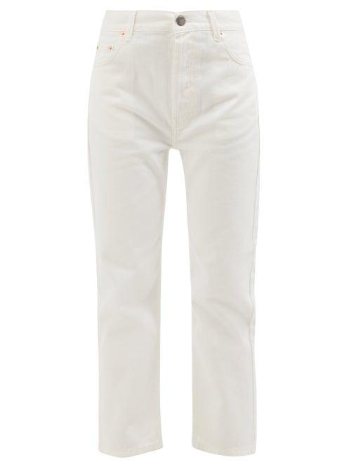 Raey - Crop Organic-cotton Straight Leg Jeans - Womens - White