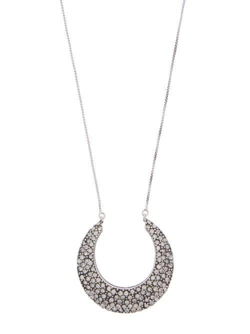 Matchesfashion.com Etro - Crystal-embellished Crescent Moon Pendant Necklace - Womens - Crystal