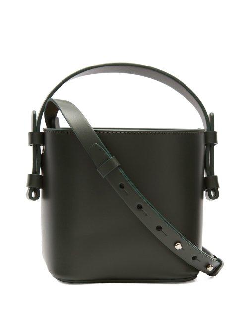 Matchesfashion.com Nico Giani - Adenia Mini Matte Leather Bucket Bag - Womens - Dark Green