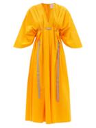 Ladies Rtw Roksanda - Naomina V-neck Cotton Dress - Womens - Yellow