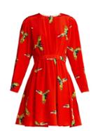 Matchesfashion.com Diane Von Furstenberg - Aurora Phoenix Print Silk Mini Dress - Womens - Red Print