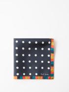 Paul Smith - Artist-stripe Polka-dot Silk-faille Pocket Square - Mens - Navy Multi