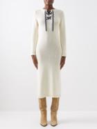 Zimmermann - High Tide Lace-up Knit Cotton Dress - Womens - Cream