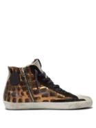 Matchesfashion.com Golden Goose Deluxe Brand - Francy Crocodile Effect Calf Hair Trainers - Womens - Black Brown