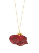 Matchesfashion.com Elise Tsikis - Cuidad Silk Flower & 18kt Gold Necklace - Womens - Red