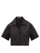 Matchesfashion.com Three Graces London - Lily Cotton-poplin Cropped Shirt - Womens - Black