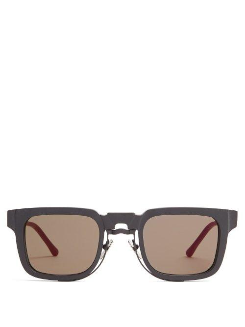 Matchesfashion.com Kuboraum - Square Frame Acetate Sunglasses - Mens - Black