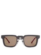 Matchesfashion.com Kuboraum - Square Frame Acetate Sunglasses - Mens - Black