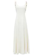 Matchesfashion.com Gabriela Hearst - Haring Shell-embellished Open-back Canvas Gown - Womens - Ivory