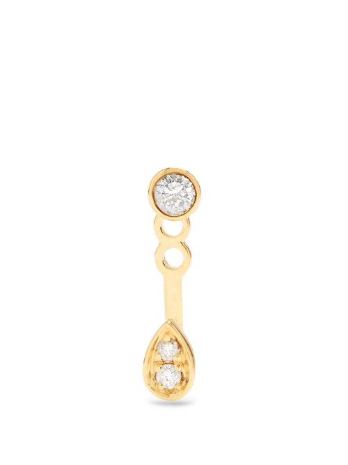 Matchesfashion.com Anissa Kermiche - Diamond & Yellow Gold Single Earring - Womens - Yellow Gold