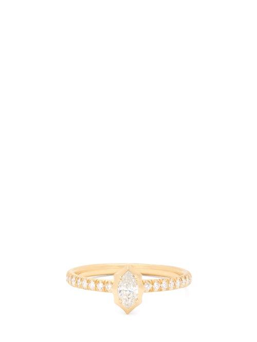 Matchesfashion.com Jade Trau - Maverick Solitaire Diamond & 18kt Gold Ring - Womens - Gold