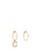 Matchesfashion.com Theodora Warre - Mismatched C Charm Gold Plated Hoop Earrings - Womens - Gold