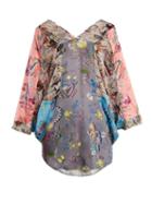 Matchesfashion.com Vivienne Westwood Anglomania - Musa Batwing Sleeve Blouse - Womens - Blue Multi