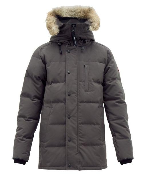 Matchesfashion.com Canada Goose - Carson Quilted Down Fur Trim Parka - Mens - Dark Grey