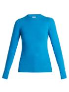 Matchesfashion.com Joostricot - Crew Neck Cotton Blend Sweater - Womens - Blue