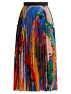 Matchesfashion.com Mary Katrantzou - Paint Splash Print Pleated Midi Skirt - Womens - Multi