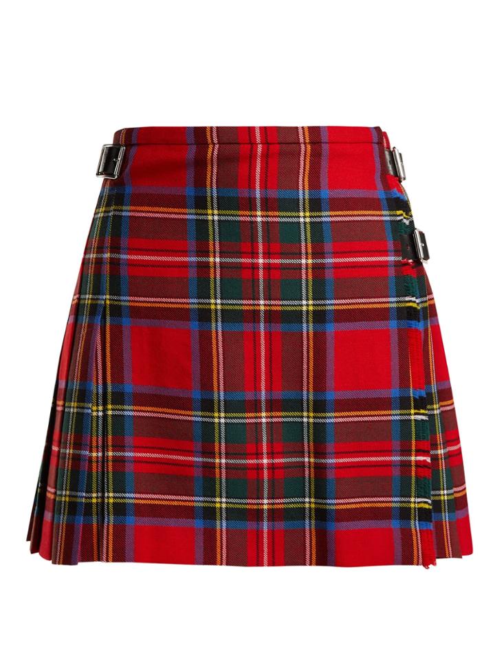 Christopher Kane Tartan Wool Mini Skirt